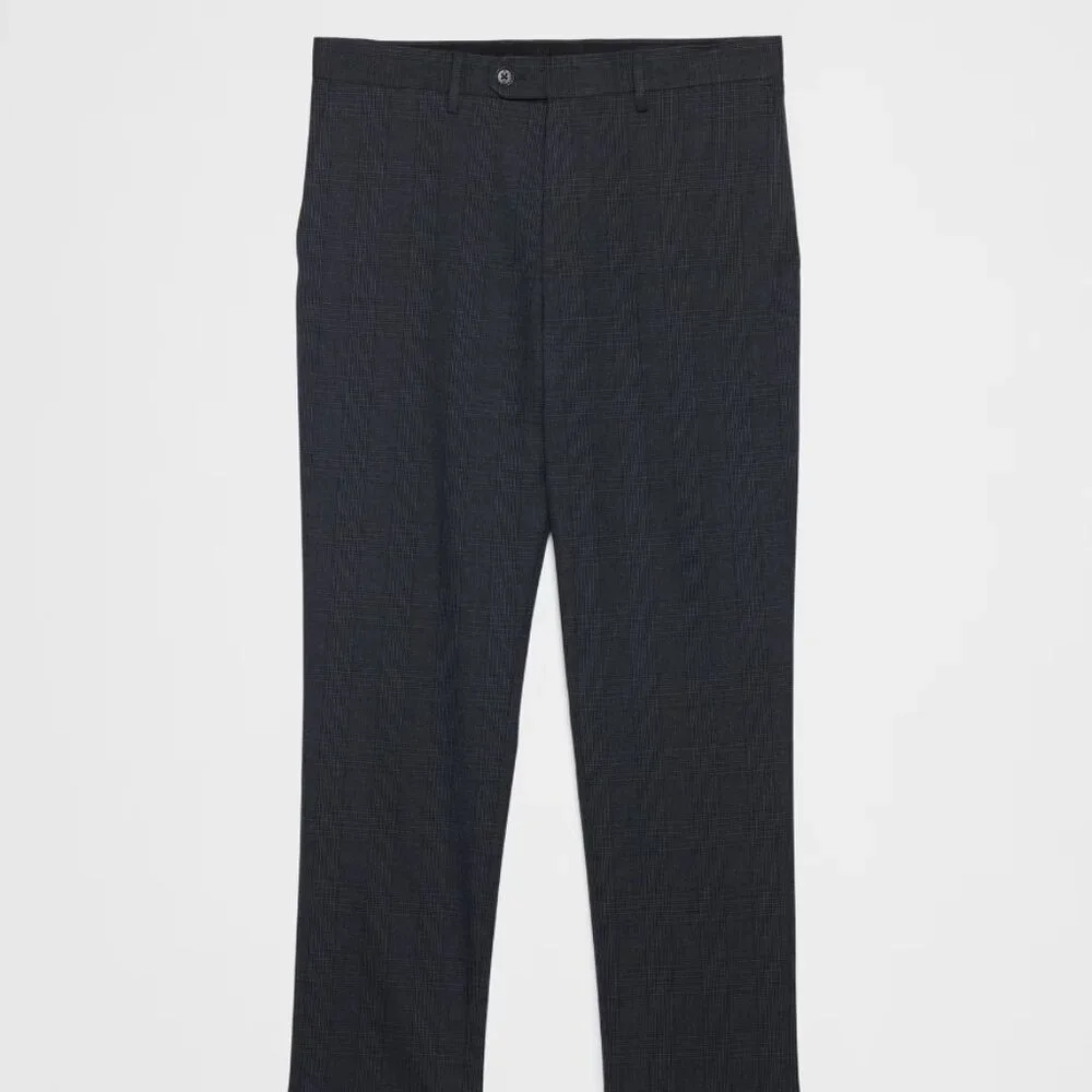 Banana Republic Men's Tailored-Fit Glen Plaid Trouser, Navy, 32x30, NWT